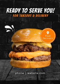 Fast Delivery Burger Poster