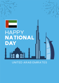 UAE National Day Landmarks Poster