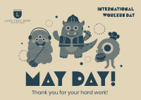 Fun-Filled May Day Postcard