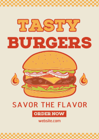 Vintage Tasty Burger Poster