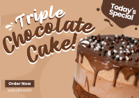 Triple Chocolate Cake Postcard