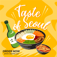 Taste of Seoul Food Instagram Post Design