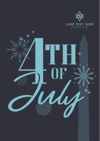 4th of July Text Poster