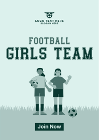 Girls Team Football Poster