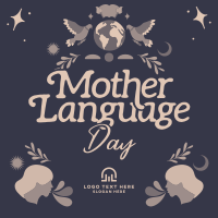 Rustic International Mother Language Day Instagram Post Design