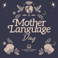 Rustic International Mother Language Day Instagram Post