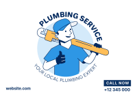 Plumber Guy Postcard