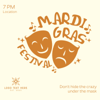 Mardi Gras Two Mask Instagram Post