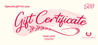 Simple Brush Stroke Gift Certificate