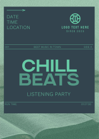 Minimal Chill Music Listening Party Poster