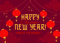 Festive Chinese Lanterns Postcard