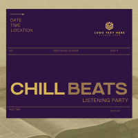 Minimal Chill Music Listening Party Instagram Post