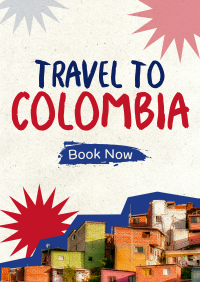 Travel to Colombia Paper Cutouts Poster