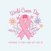 Cancer Day Floral Linkedin Post