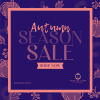 Leaves and Pumpkin Promo Sale Instagram Post Design