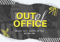 Grunge Out Of Office Postcard