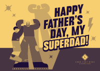 Superhero Father's Day Postcard