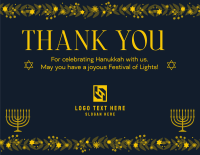 Floral Hanukkah  Thank You Card Image Preview