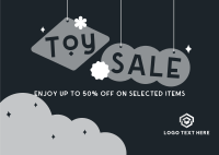 Cute Toys Sale Promo Postcard