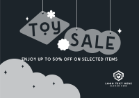 Cute Toys Sale Promo Postcard