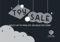 Cute Toys Sale Promo Postcard Image Preview