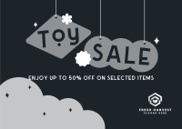 Cute Toys Sale Promo Postcard Image Preview