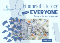 Financial Literacy Podcast Postcard