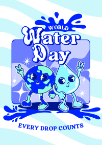 Cartoon Water Day Poster