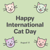 Colorful International Cat Day Instagram Post