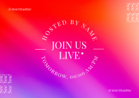 Join Us Live Gradient Postcard