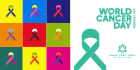 Multicolor Cancer Day Twitter Post