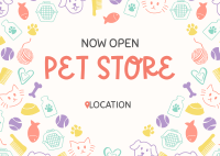 Pet Store Now Open Postcard