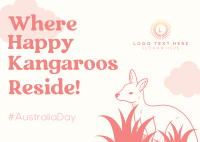 Fun Kangaroo Australia Day Postcard
