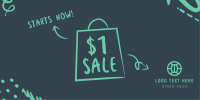 $1 Sale Doodle Twitter Post