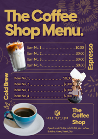 Retro Minimalist Coffee Menu