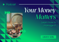 Financial Management Podcast Postcard