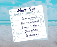 Beach Relaxation List Facebook Post