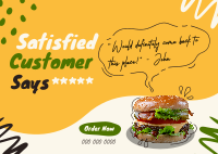 Customer Feedback Food Postcard