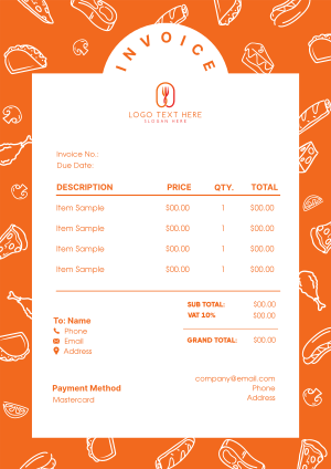 Food Patterns Invoice Image Preview