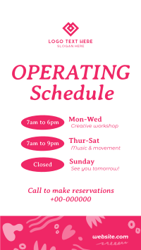 Minimalist Operating Hours TikTok Video