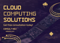 Cloud Computing Solutions Postcard Design