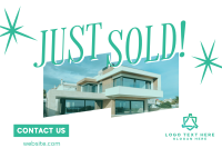 Modern Just Sold House Postcard