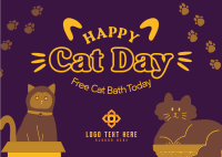 Happy Cat Life Postcard Design