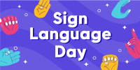 Vibrant Hand Signs Twitter Post