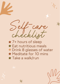 Self care checklist Poster