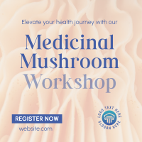 Minimal Medicinal Mushroom Workshop Linkedin Post Design