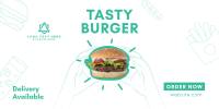 Burger Home Delivery Twitter Post