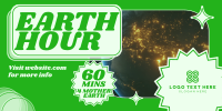 Retro Earth Hour Reminder Twitter Post