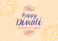 Lotus Diwali Greeting Postcard