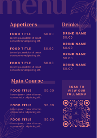 Luxury Dining Menu